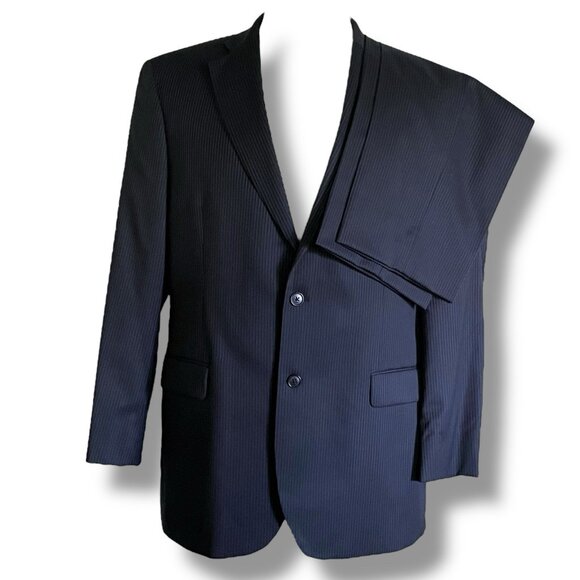 Brooks Brothers 346 Mens Suit Sz 43R Gray Pinstripe Stretch Wool Blazer 34x31 - Picture 1 of 15